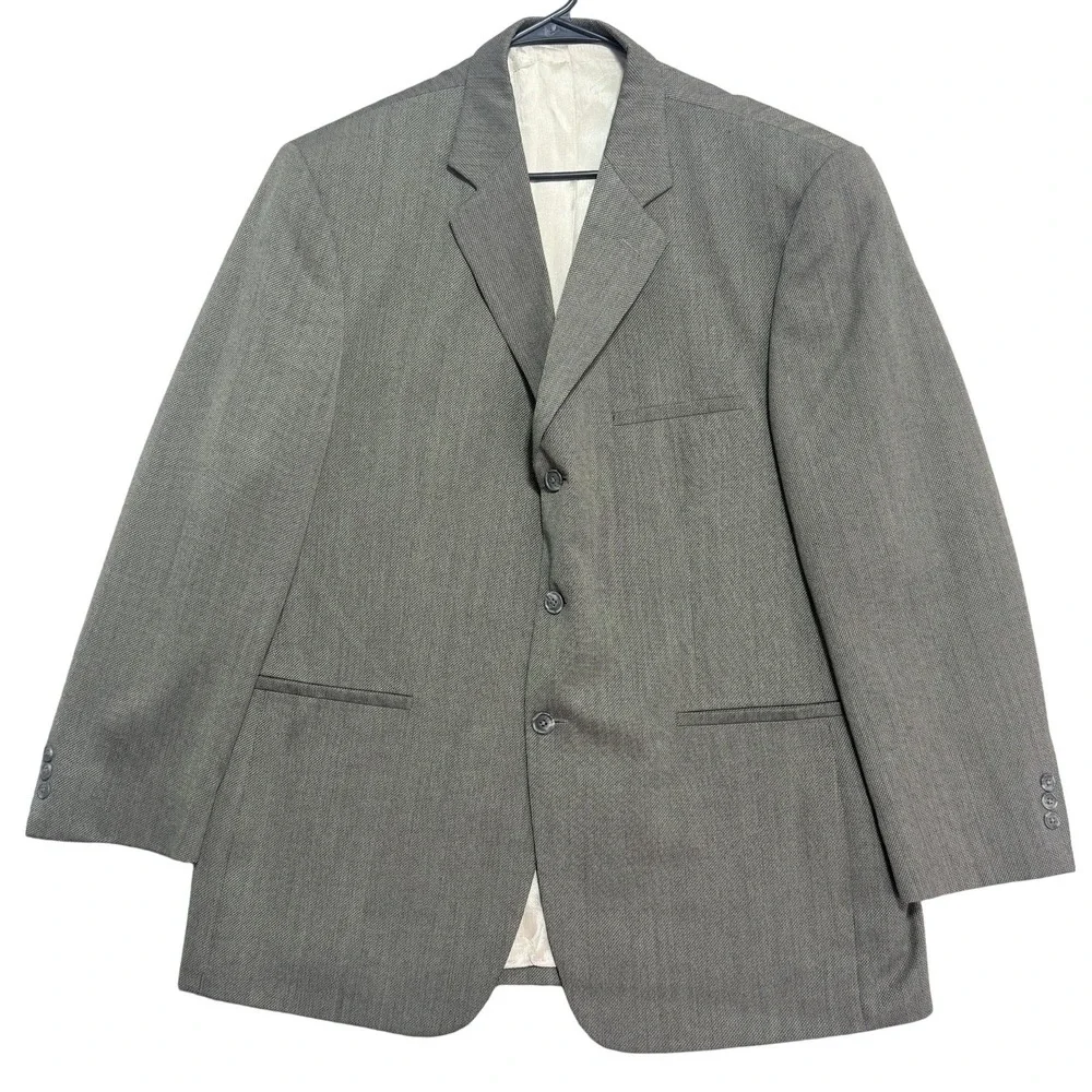 J Ferrar Blazer Mens 44R‎ Gray Wool Blend Custom Fit Single Breasted Sport Coat